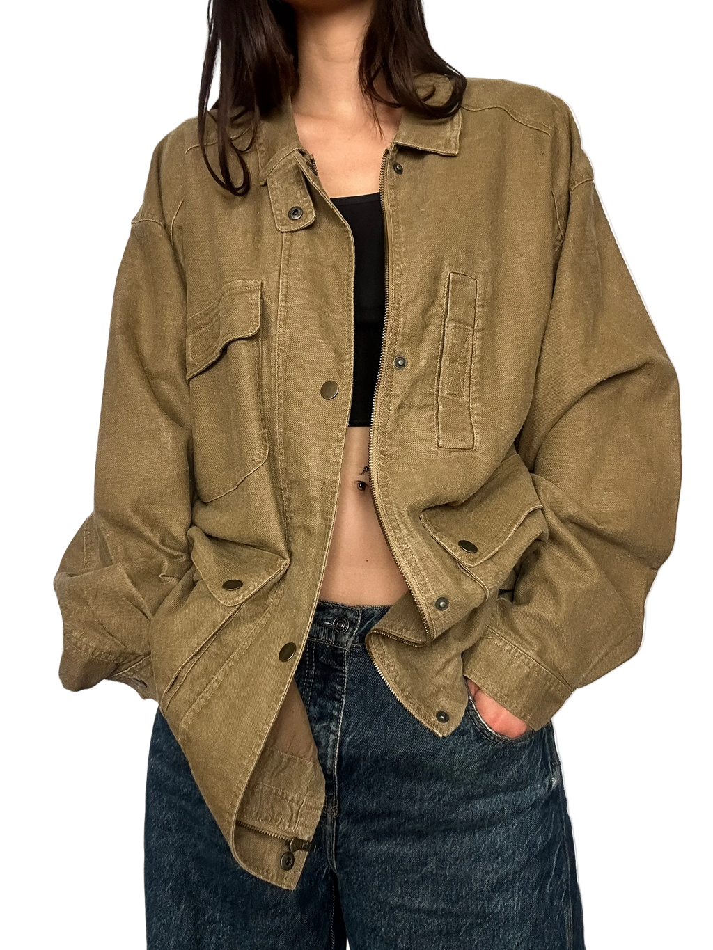 1980s Khaki 5-pocket Utility Field Jacket