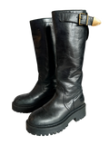 Steve Madden Platform Leather Boot with Brass Hardware