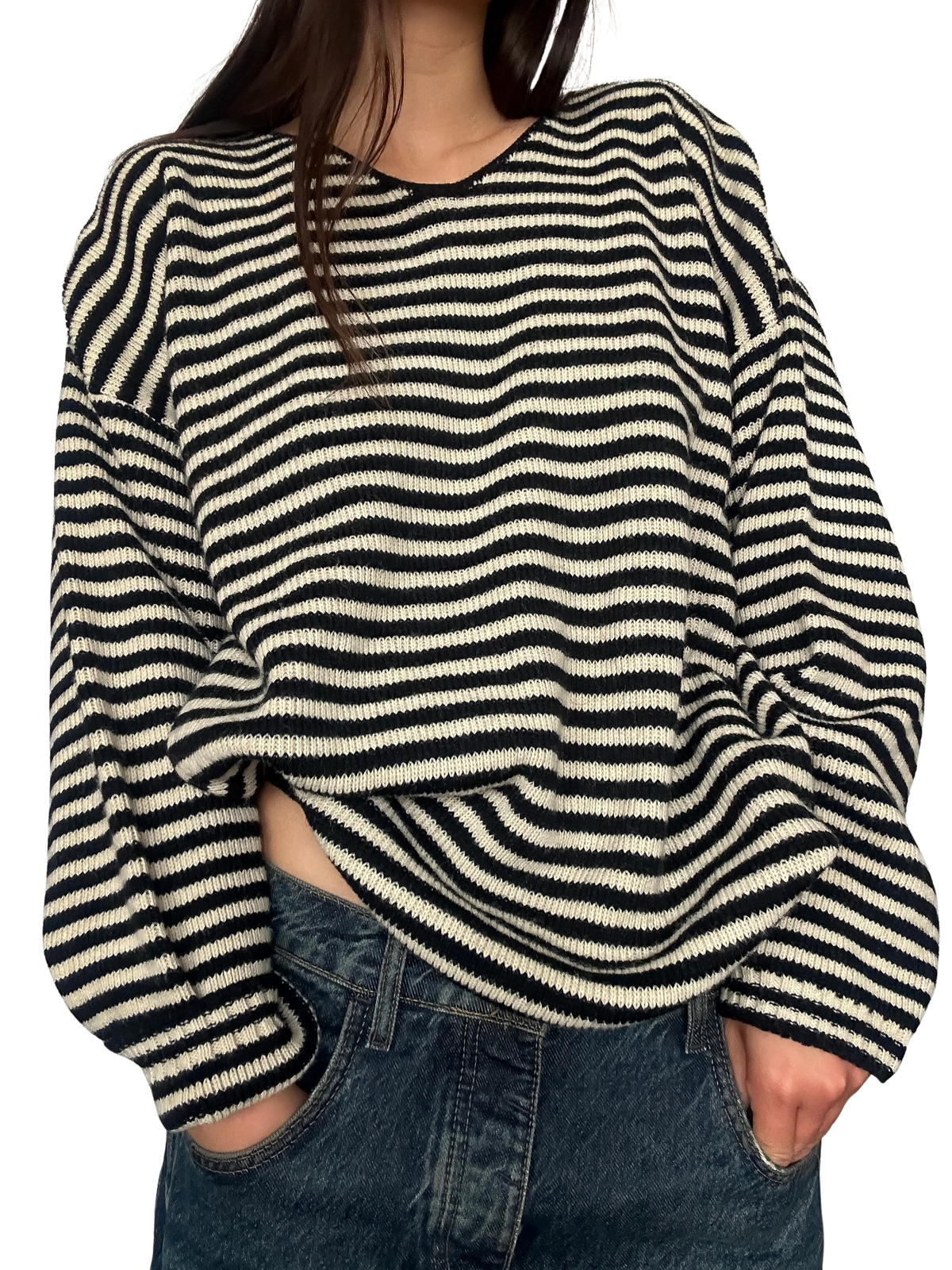 1980s Oversized Striped Knit Sweater