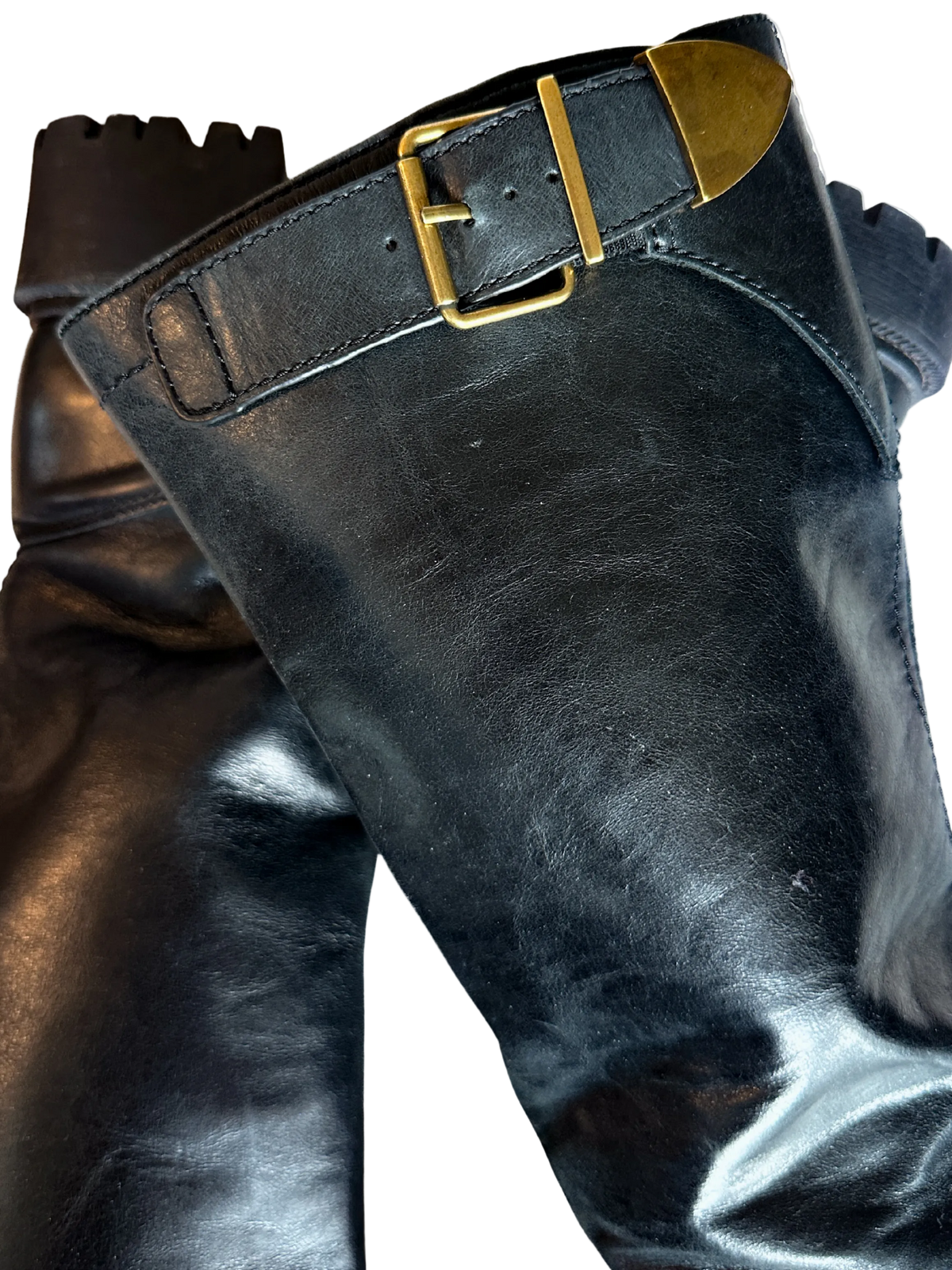 Steve Madden Platform Leather Boot with Brass Hardware