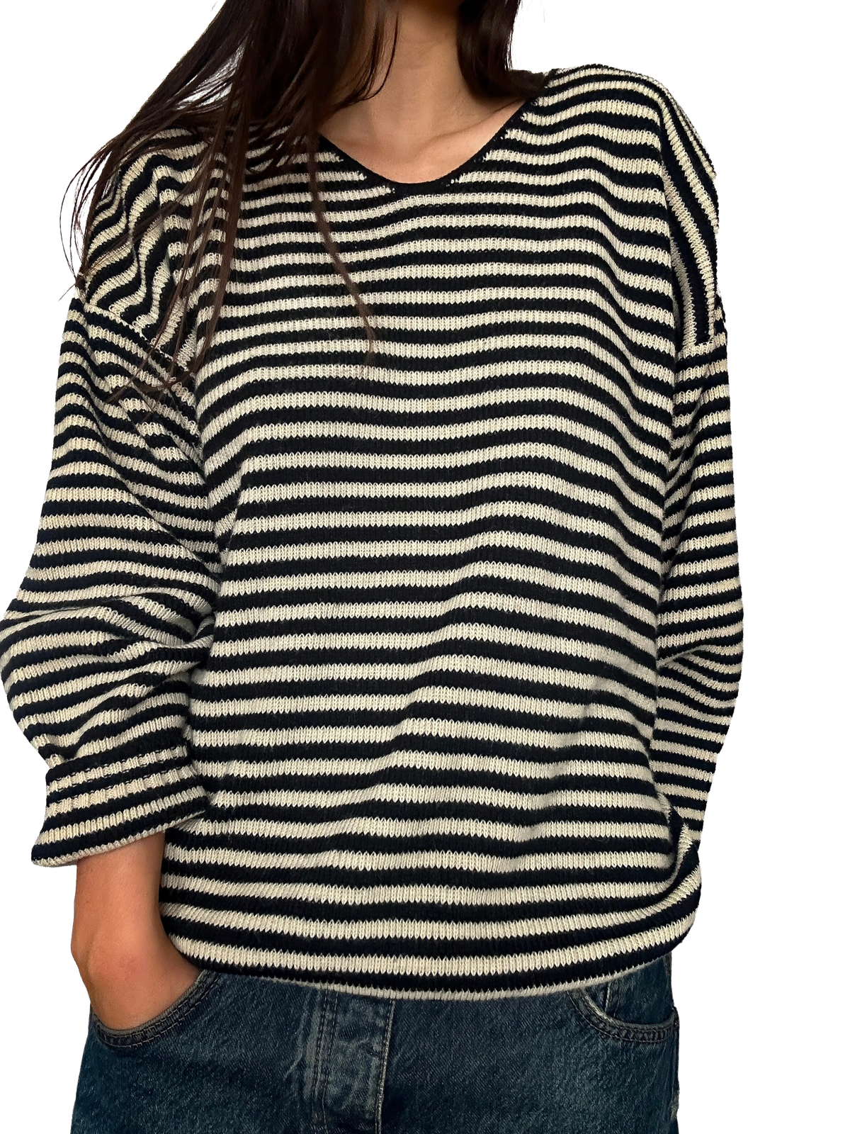 1980s Oversized Striped Knit Sweater