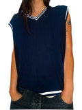 1990s Varsity Stripe V-Neck Sweater Vest
