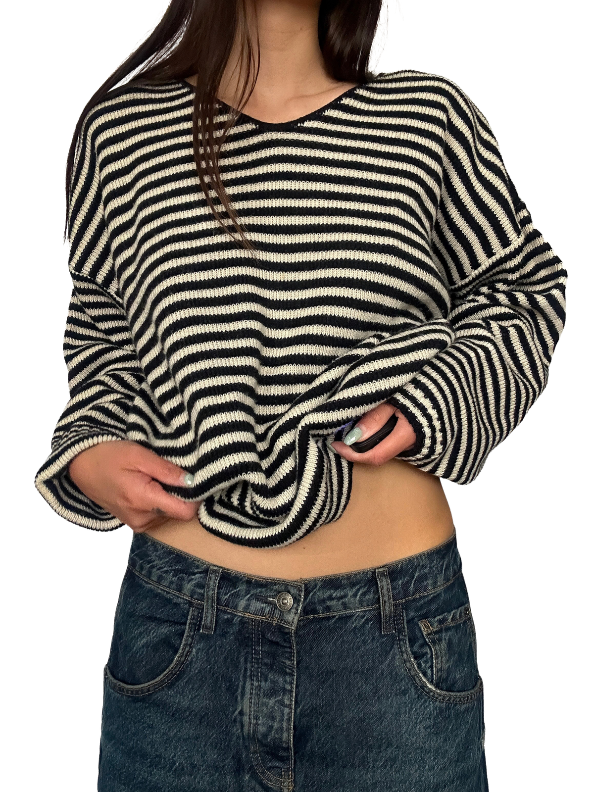1980s Oversized Striped Knit Sweater