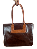 1990s Chocolate Brown Structured Faux Leather Purse