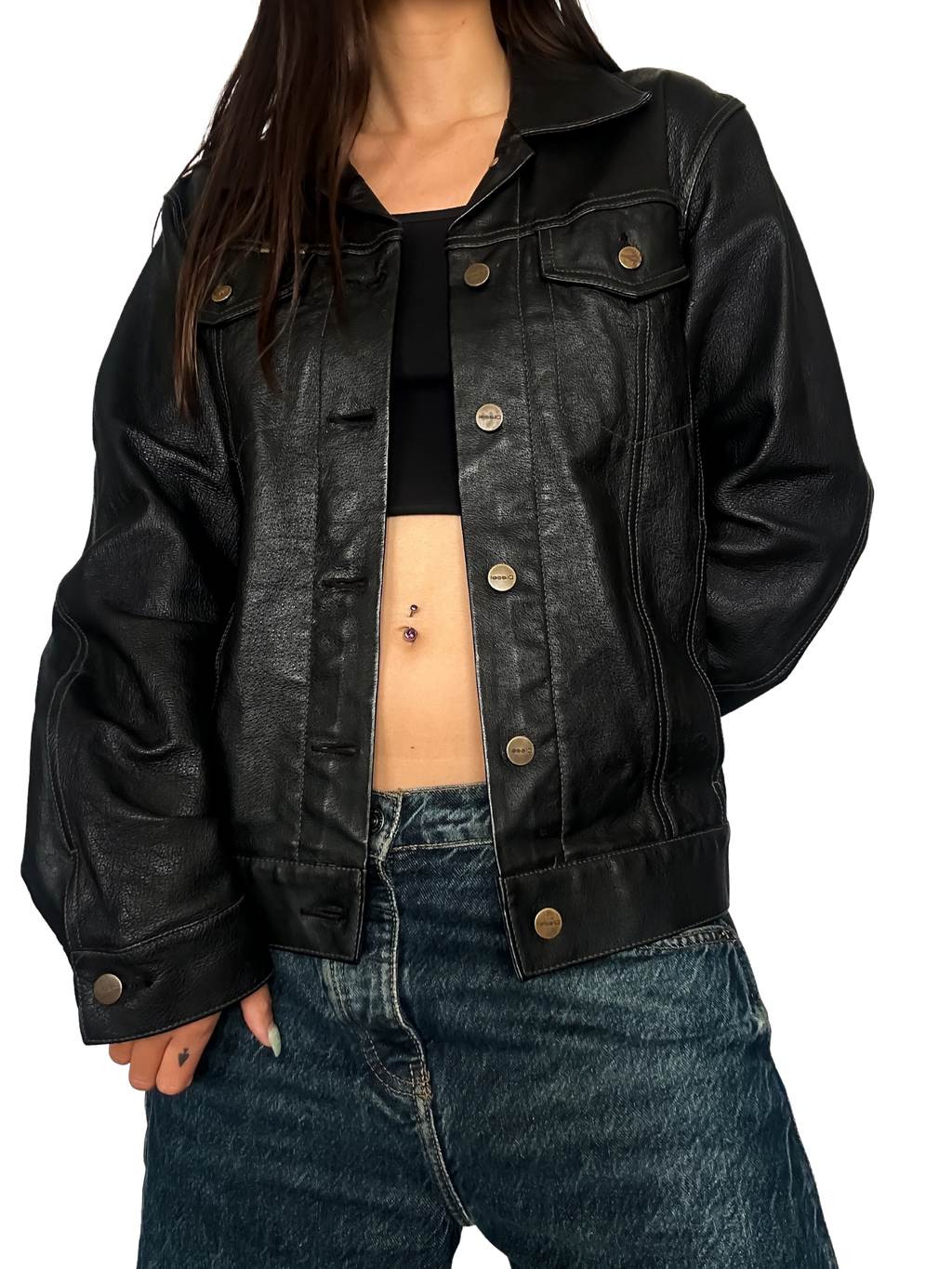 1990s Diesel Genuine Leather Trucker Jacket