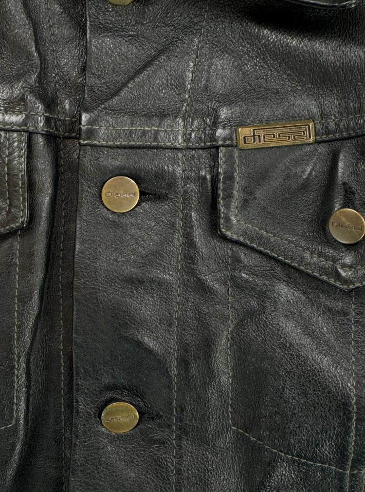 1990s Diesel Genuine Leather Trucker Jacket