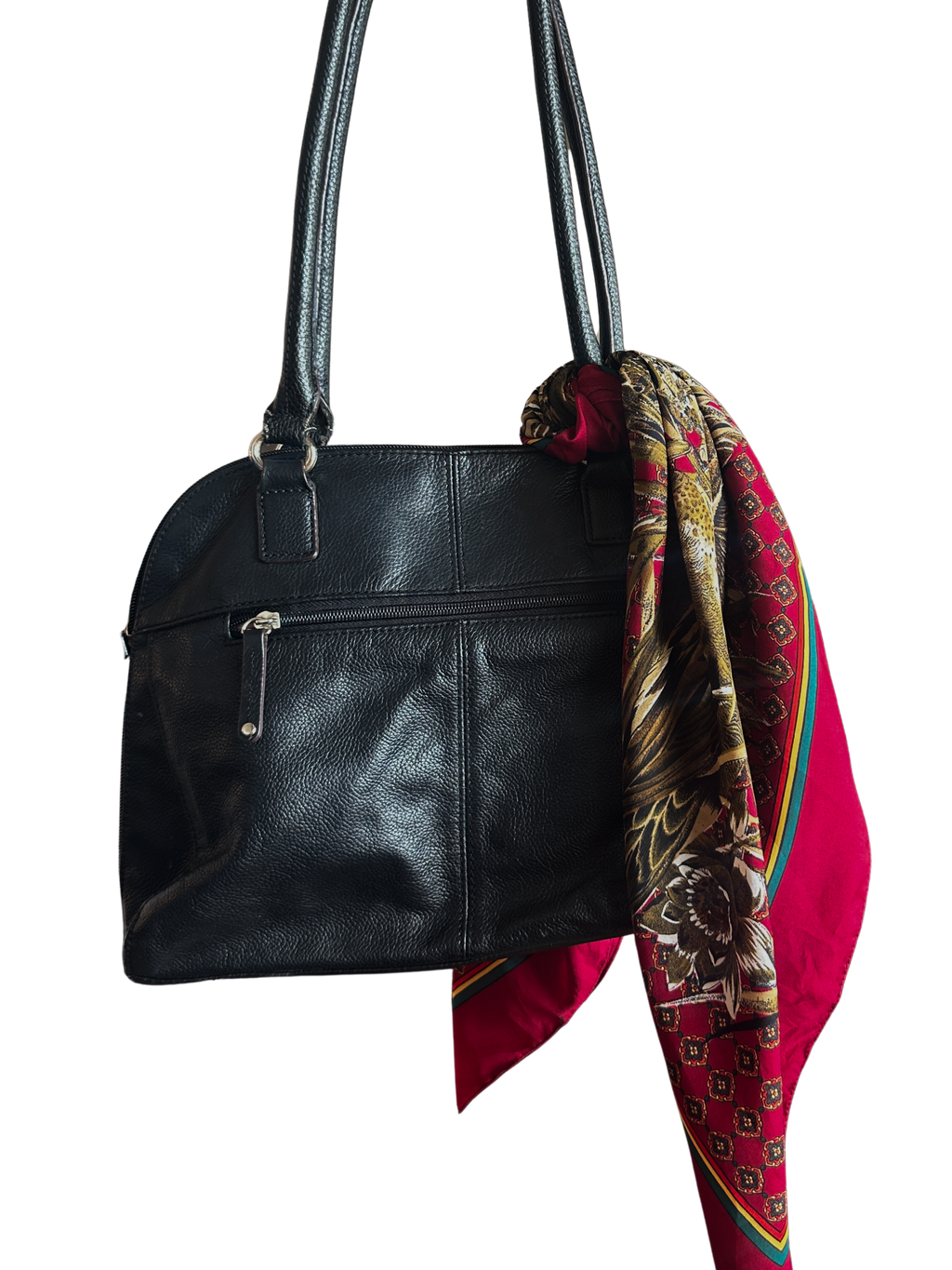 2000s Leather Dome Satchel with Dual Full Wrap Zipper