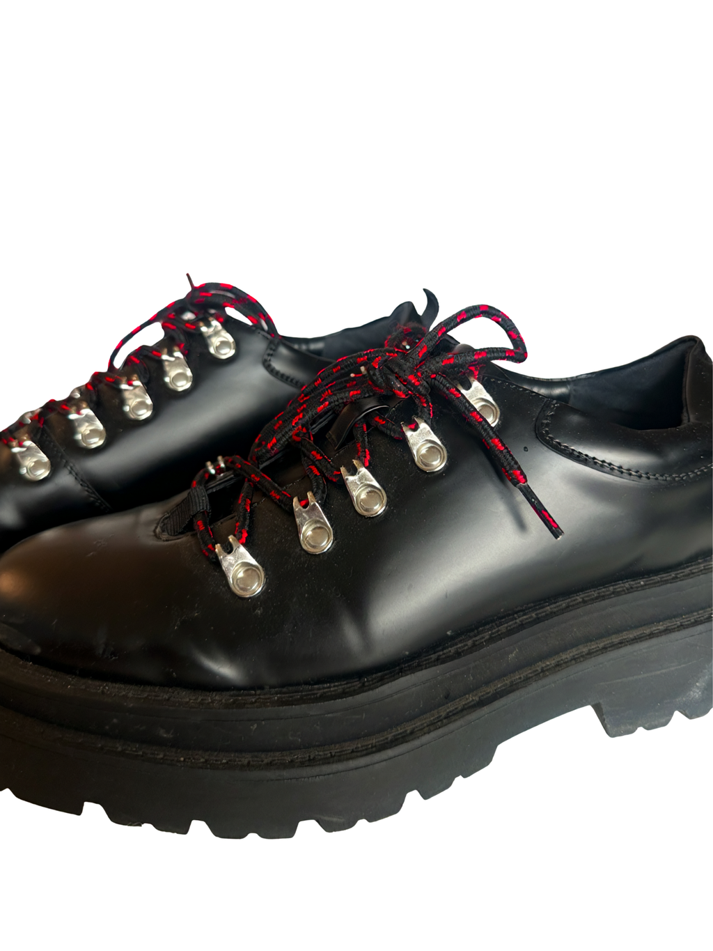 Chunky Platform Lug-Sole Hiking Oxfords